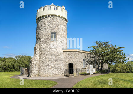 L'Osservatorio con la sua Camera Obscura presso il ponte sospeso di Clifton, Bristol, Somerset, Inghilterra Foto Stock