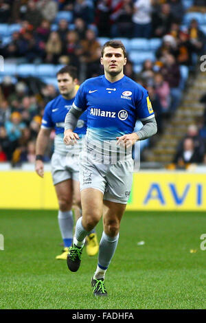 Coventry, Regno Unito. 27th, dicembre, 2015. Richard Wigglesworth in azione per i saraceni. Azione dalla Ricoh Stadium, Coventry, in Aviva Premiership gioco tra vespe rfc e saraceni. Credito: Phil Hutchinson/Alamy Live News Foto Stock