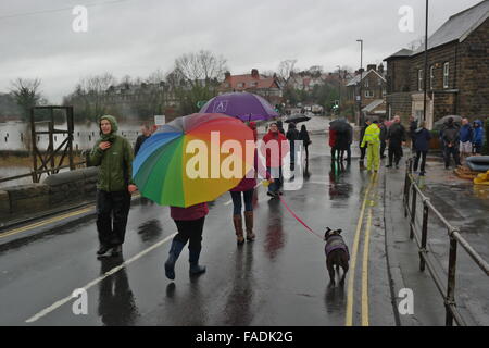 Inondazioni in Otley, Yorkshire Dicembre 2015 Foto Stock