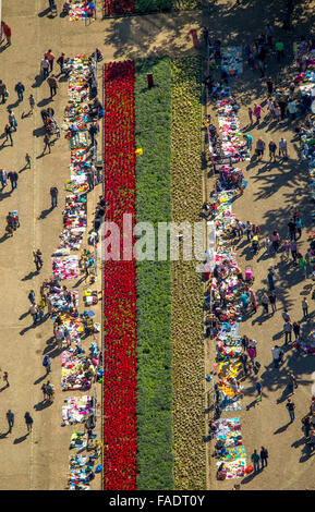 Vista aerea, 44. Summer Festival presso il Gruga con il mercato delle pulci e speciale per i bambini del mercato delle pulci - il più grande del suo genere Foto Stock