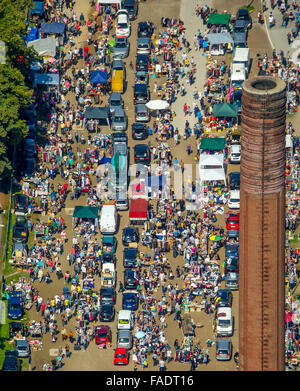 Vista aerea, 44. Summer Festival presso il Gruga con il mercato delle pulci e speciale per i bambini del mercato delle pulci - il più grande del suo genere Foto Stock