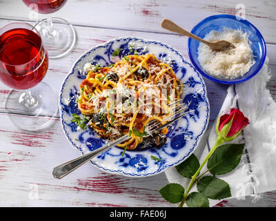 Spaghetti arrabiata Foto Stock