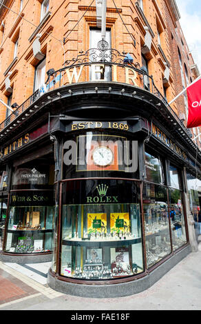 Finestra per gioiellieri Grafton Street Dublino Irlanda Foto Stock