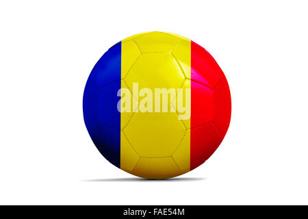 Palloni da calcio con il team bandiere, calcio Euro 2016. Gruppo A, Romania Foto Stock