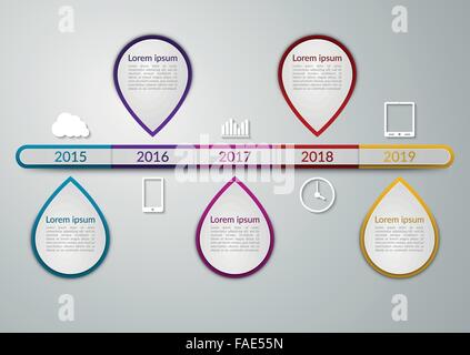 Illustrazione vettoriale di una timeline infographics Illustrazione Vettoriale
