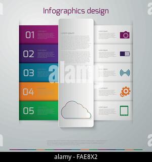 Illustrazione Vettoriale infographics le strisce di carta Illustrazione Vettoriale