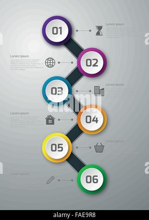 Illustrazione Vettoriale infographics cerchi timeline Illustrazione Vettoriale