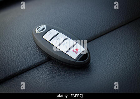 Hong Kong Cina Dec 29, 2014 : Nissan e-NV200 2014 chiave auto su 29 dic 2014 a Hong Kong. Foto Stock