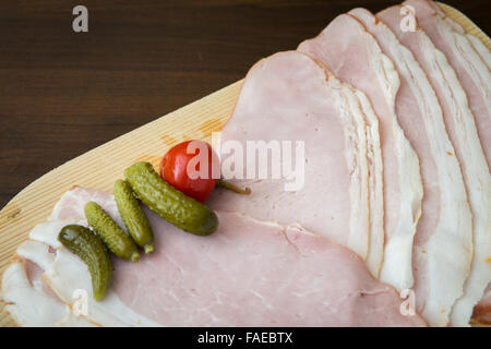 Deliziosi salumi con il cetriolo Foto Stock