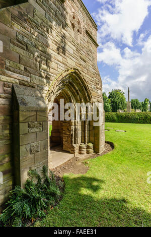 Kelso Abbey, Roxburghe chiostro Foto Stock