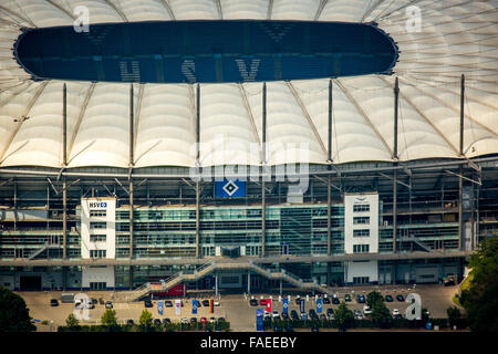 Vista aerea, AOL Arena Amburgo, stadio di Hamburger SV, Volksparkstadion, Bundesliga Stadium, Amburgo, Germania, Europa, antenna Foto Stock