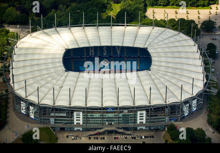 Vista aerea, AOL Arena Amburgo, stadio di Hamburger SV, Volksparkstadion, Bundesliga Stadium, Amburgo, Germania, Europa, antenna Foto Stock