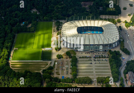 Vista aerea, AOL Arena Amburgo, stadio di Hamburger SV, Volksparkstadion, Bundesliga Stadium, Amburgo, Germania, Europa, antenna Foto Stock