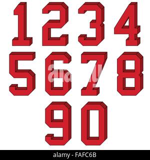 Illustrazione Vettoriale di 3d numeri Illustrazione Vettoriale
