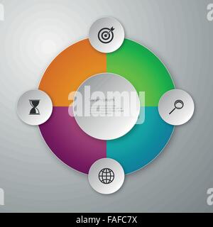 Illustrazione Vettoriale infographics cerchi di carta Illustrazione Vettoriale