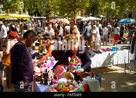 Cazals brocante mercato, Valle del Lot,Francia Foto Stock