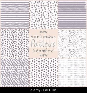 Vettore di stock disegnati a mano i modelli senza giunture Illustrazione Vettoriale