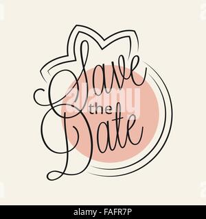 Salvare la data scritta a mano per il vostro design Illustrazione Vettoriale