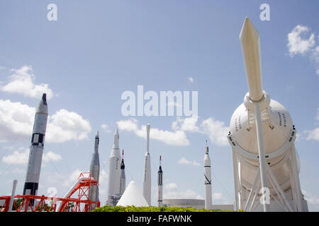 Saturn IB SA-209 S-IB prima tappa presso il Kennedy Space Center Foto Stock