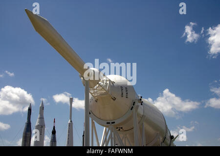 Saturn IB SA-209 S-IB prima tappa presso il Kennedy Space Center Foto Stock