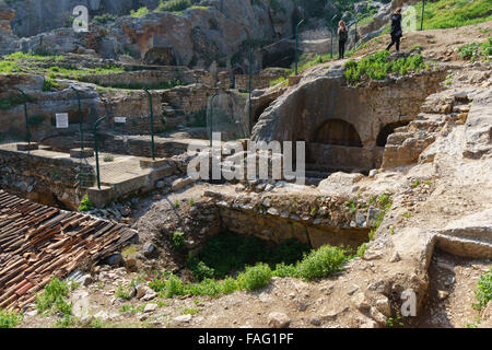 Turchia - viaggio a sette traversine, Yedi Uyuyanlar, grotta antica tomba di sepoltura sito nelle vicinanze di Efes. Foto Stock