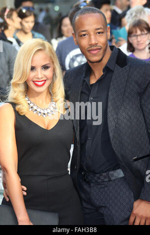 21 maggio 2015 - Londra, Inghilterra, Regno Unito - Shanie Ryan e Tony Sinclair frequentando San Andreas Premiere Mondiale, Odeon Leicester Square Foto Stock