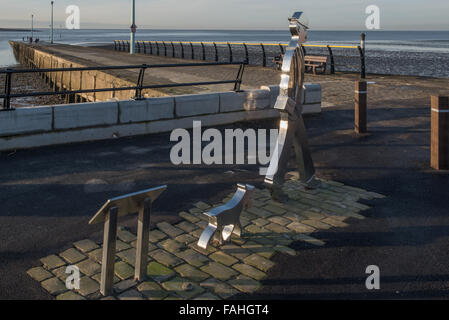 La sottile uomo scultura a L S Lowry Knott fine Foto Stock