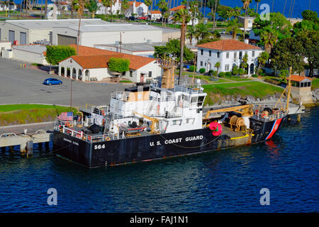 La guardia costiera della porta del gestore di Los Angeles San Pedro California US Foto Stock