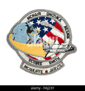 Badge di missione dall'ill stregate STS-51L Space Shuttle in volo Foto Stock