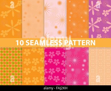 Questi sono 10 seamless patterns in eps10 formato. Illustrazione Vettoriale
