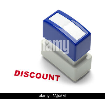 Sconto Business Stamper isolato su uno sfondo bianco. Foto Stock