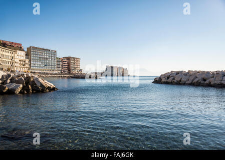 Vista del lungomare di Napoli Foto Stock
