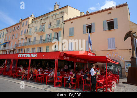 Cafe Senequier Saint Tropez, Francia Foto Stock