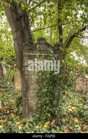 Vecchio Cimitero Ebreo a Kolin Foto Stock