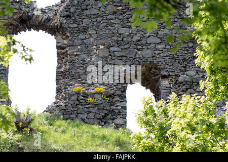 Rovine del Castello Kostalov sulla collina Kostalov, Repubblica Ceca Foto Stock