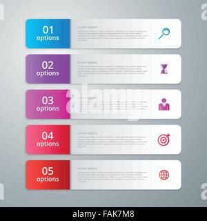 Illustrazione Vettoriale ed infografico cinque opzioni Illustrazione Vettoriale