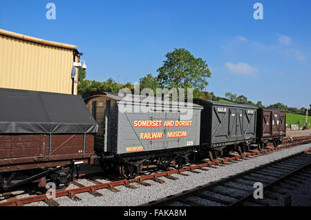 Ripristinato merci camion a Washford Stazione, West Somerset Railway. Foto Stock