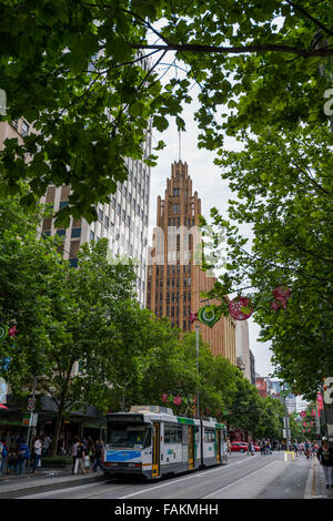 Il tram nella città di Melbourne. Foto Stock