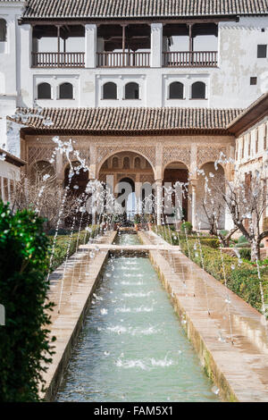 Giardini del Generalife in Spagna, parte dell'Alhambra. Foto Stock