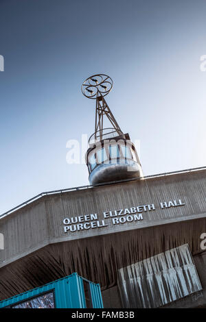 "Una stanza per Londra' una unica ed esclusiva camera singola, a forma di barca hotel sul tetto del Queen Elizabeth Hall. Foto Stock