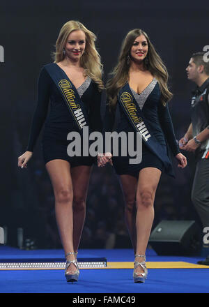 Alexandra Palace di Londra, Regno Unito. 01 gen 2016. William Hill PDC Mondiale Campionato di freccette. La William Hill stadio ragazze © Azione Sport Plus/Alamy Live News Foto Stock