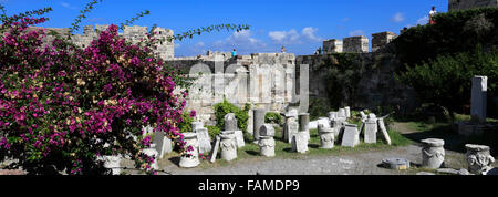 Il castello di Neratzia, ex fortezza dei Cavalieri di San Giovanni di Gerusalemme, isola di Kos, Dodecanneso gruppo di isole, Egeo Meridionale Foto Stock