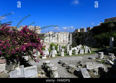 Il castello di Neratzia, ex fortezza dei Cavalieri di San Giovanni di Gerusalemme, isola di Kos, Dodecanneso gruppo di isole, Egeo Meridionale Foto Stock