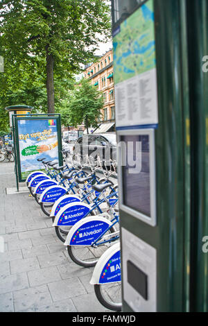 Stoccolma, Svezia città affitto biciclette acquistate con 'bike card' ©Myrleen Pearson Foto Stock