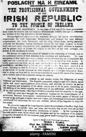 Pasqua in aumento, la proclamazione del Governo Provvisorio della Repubblica Irlandese ha rilasciato al GPO in Dublino il lunedì di Pasqua 24 Aprile 1916 Foto Stock