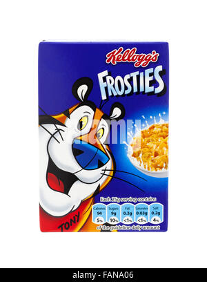 Kelloggs Frosties su sfondo bianco Foto Stock