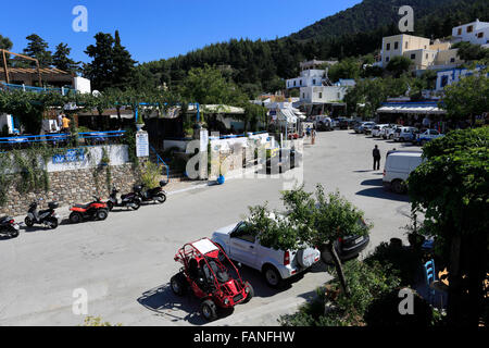 Panoramica della zia village, isola di Kos, Dodecanneso gruppo di isole, a sud del Mar Egeo in Grecia. Foto Stock