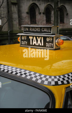 Vintage New York City Checker Taxi Foto Stock