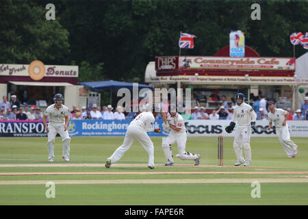 Vista Genaral del Sussex giocando una partita di cricket a Horsham in West Sussex. Foto Stock