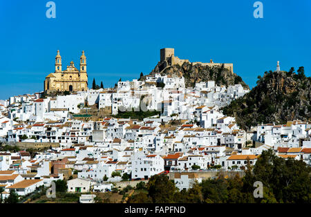 La città bianca, Pueblo Blanco, Olvera, provincia di Cadice, Andalusia, Spagna Foto Stock